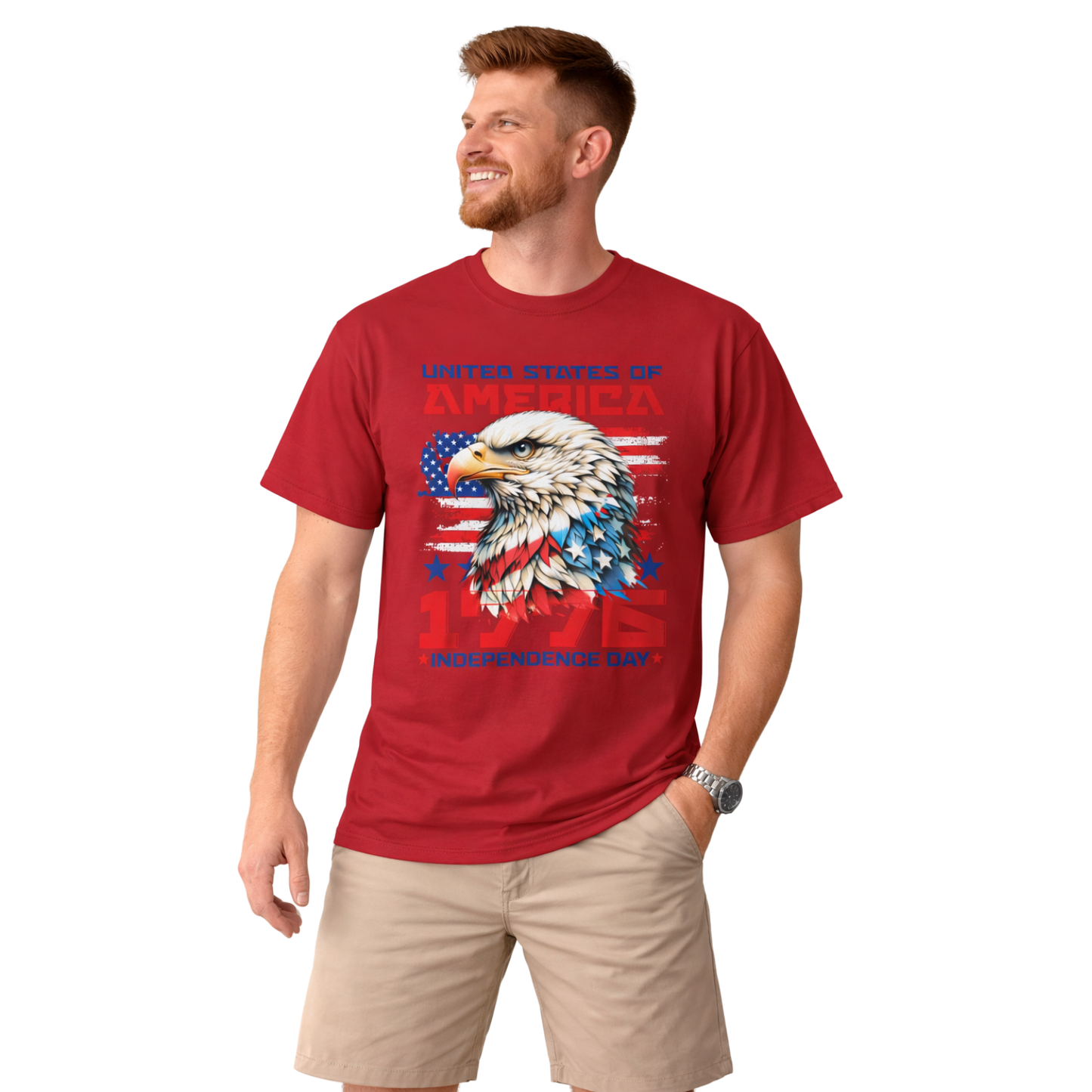 Unisex T-Shirt mit Adler Motiv